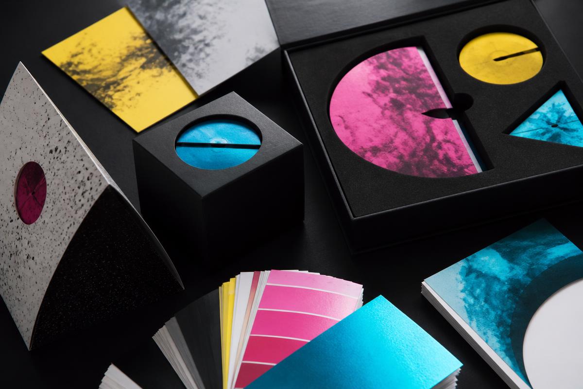 Representative custom packaging, shaped pieces, and specialty print materials